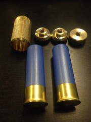 Набор бронзовых матриц для вальцовки гильз 20 калибра (матрица пулевая, матрица дробовая, втулка, конус)